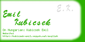 emil kubicsek business card